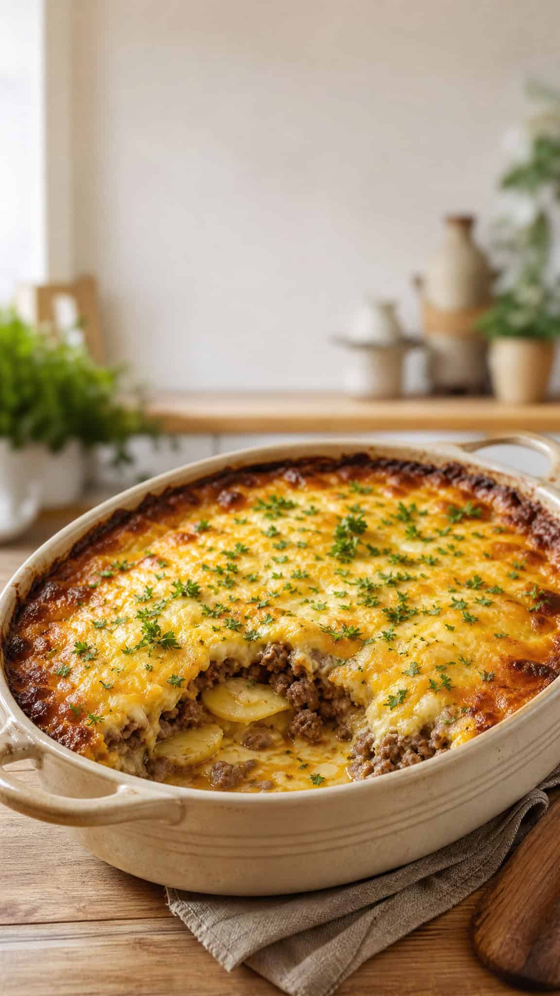 Cheesy Beef and Potato Casserole