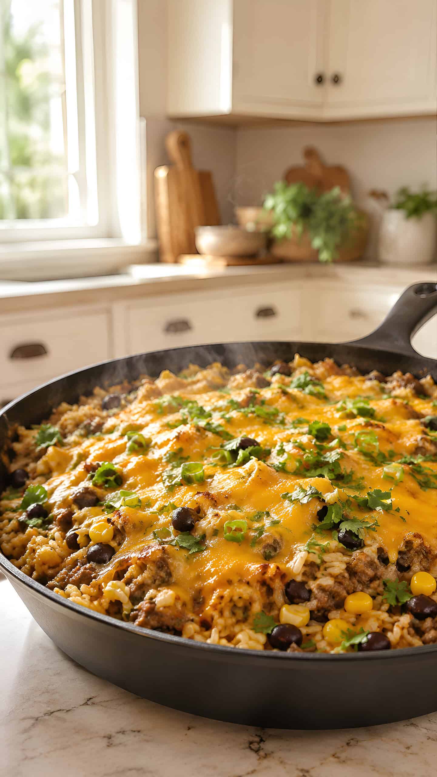 Cheesy Ground Beef and Rice