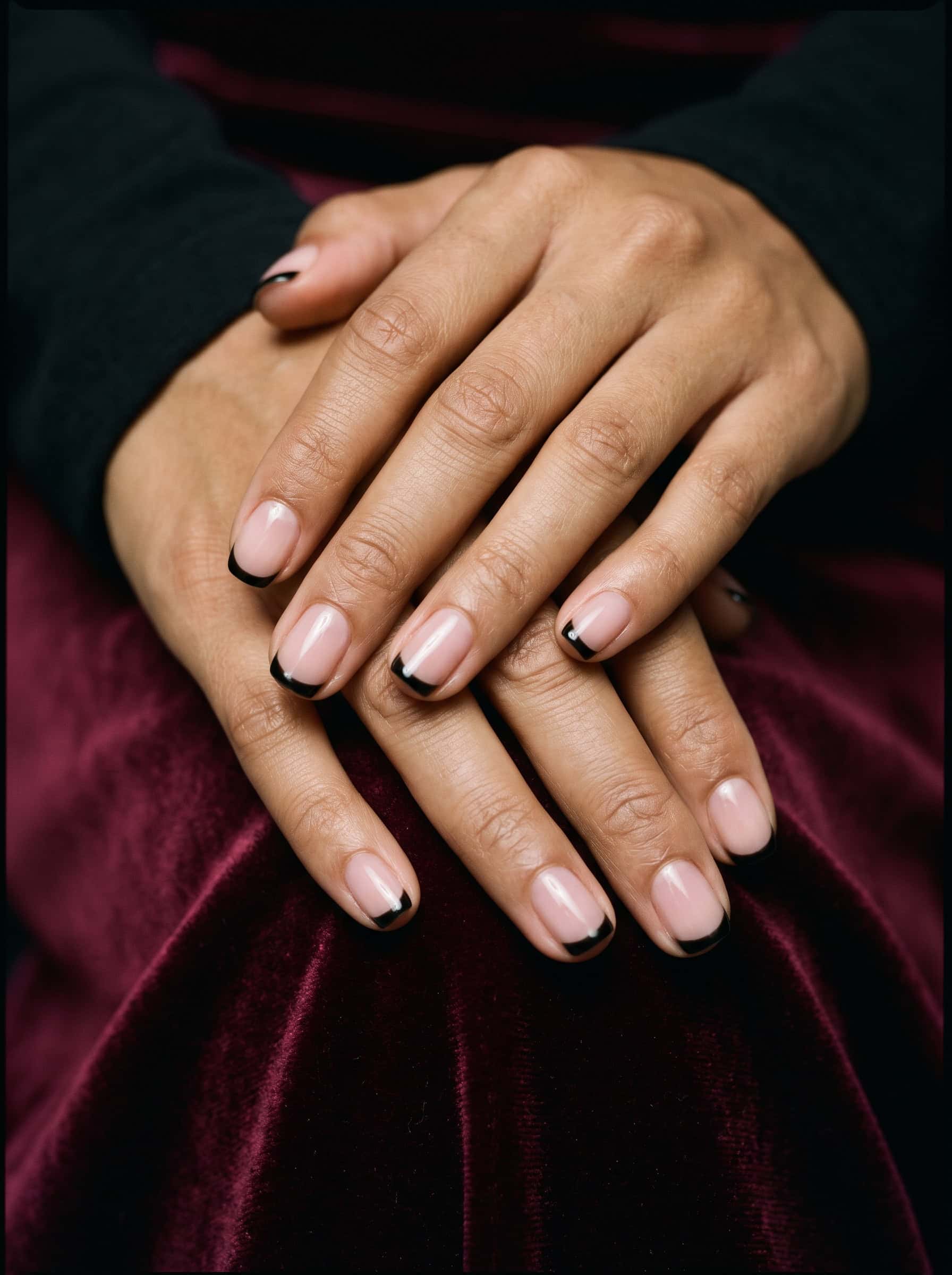 Chic Black French Tips