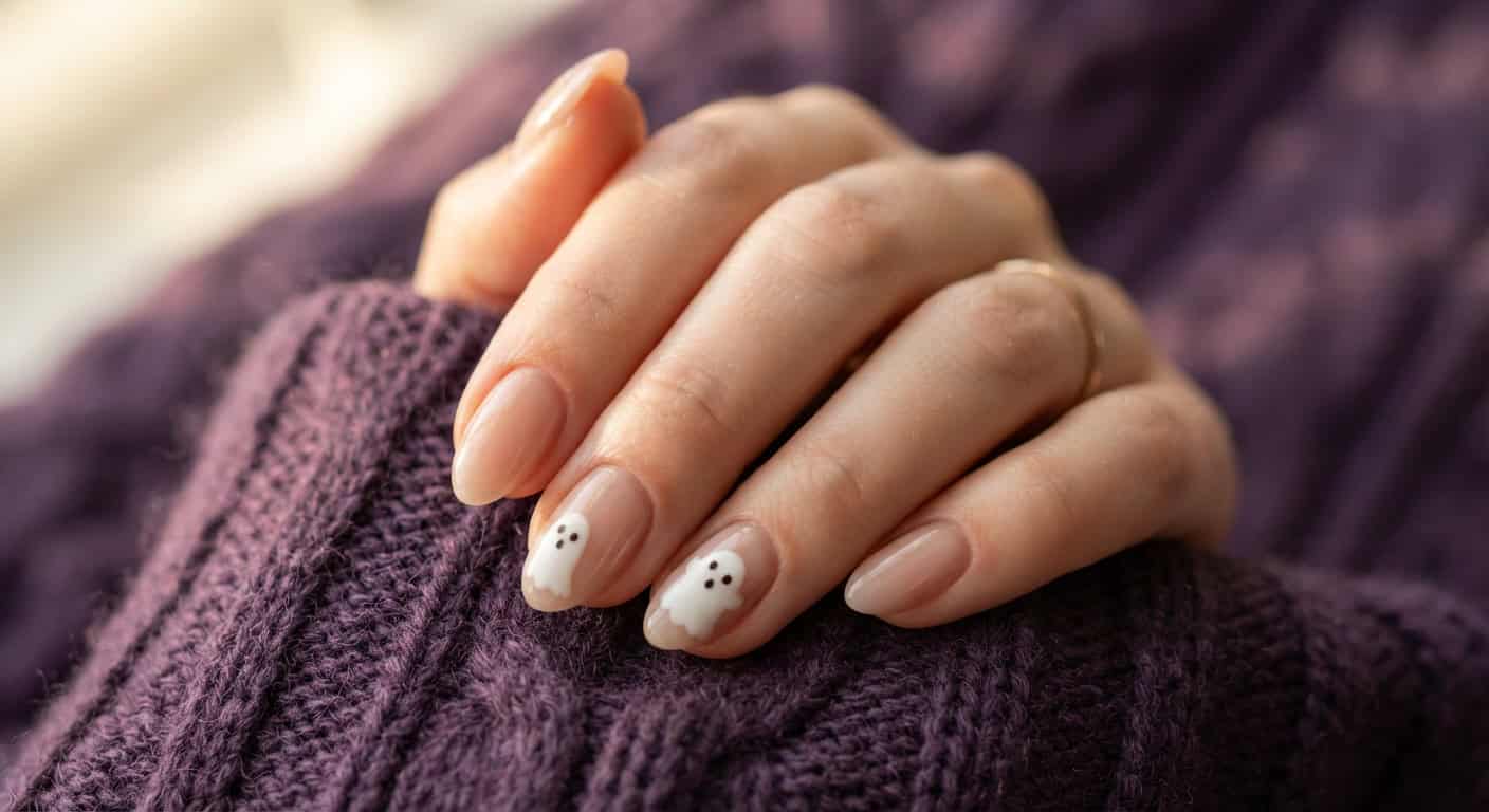 Ghost Halloween Nails