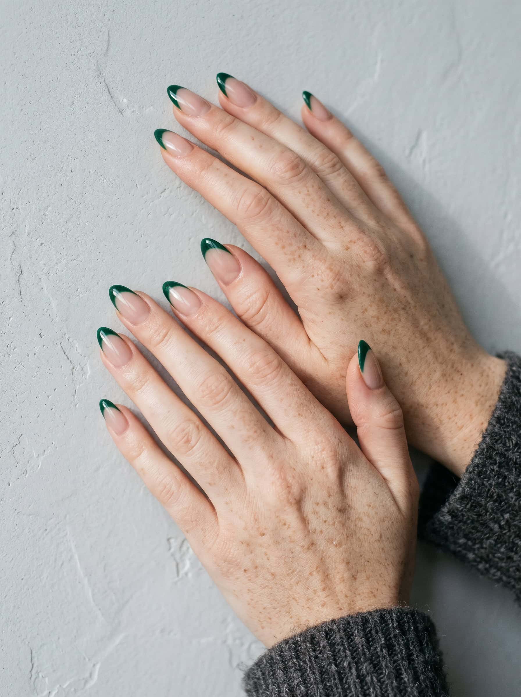 Emerald Green French Tips