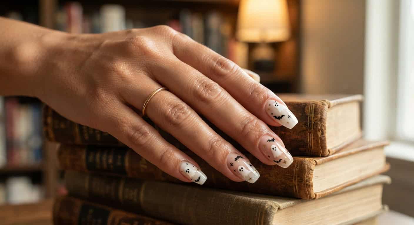 Ghost Halloween Nails
