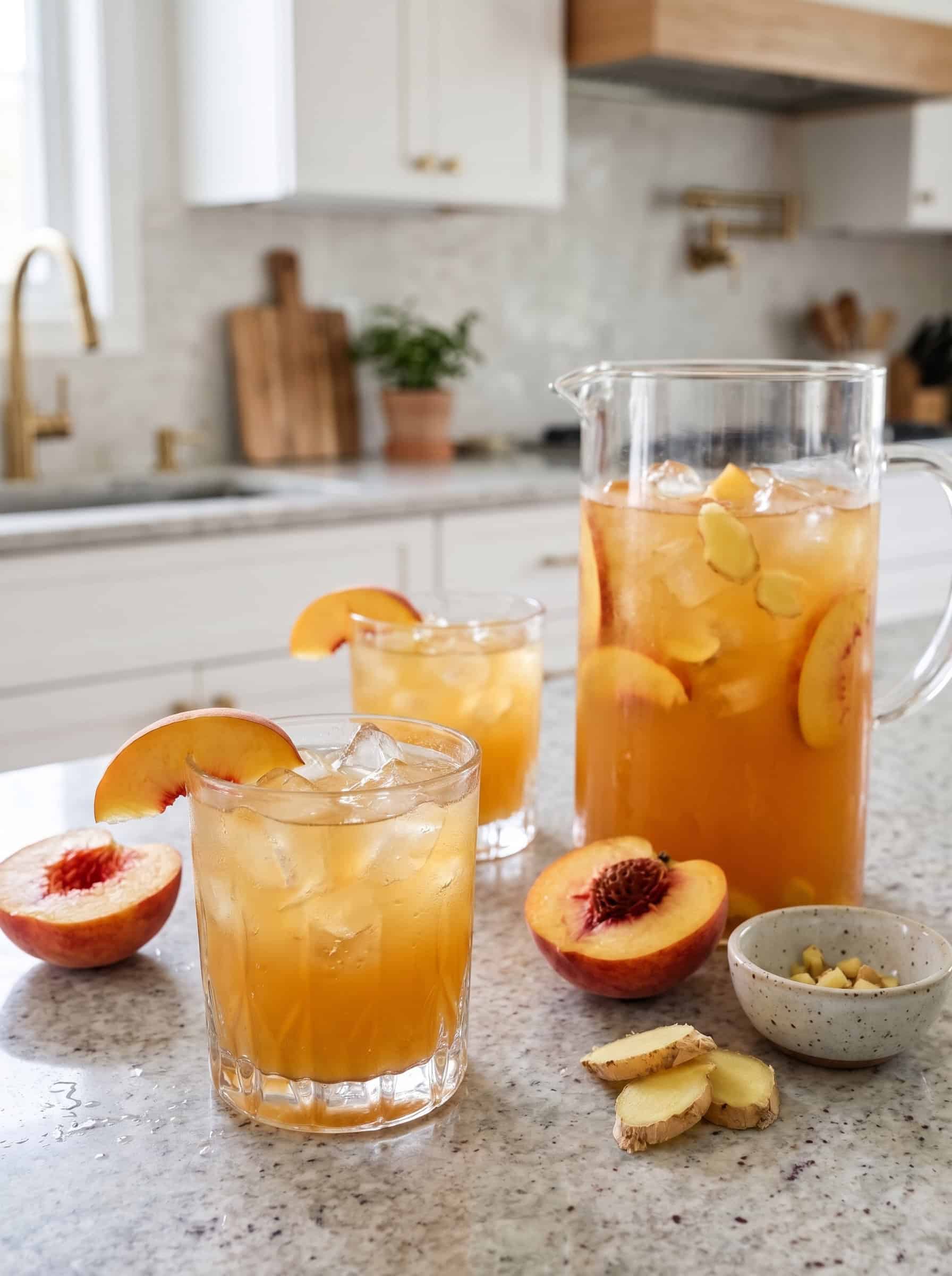 Ginger Peach Whiskey Punch