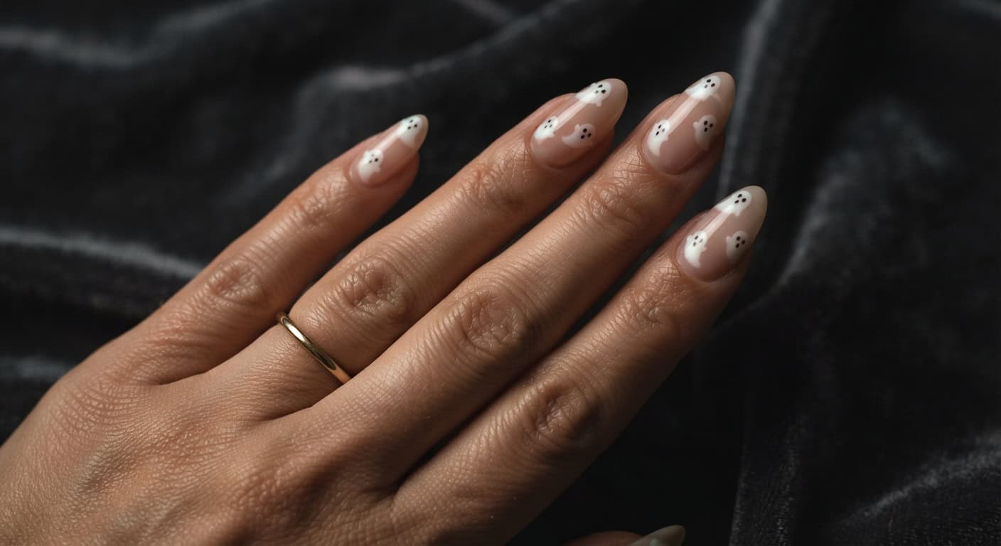 Ghost Halloween Nails