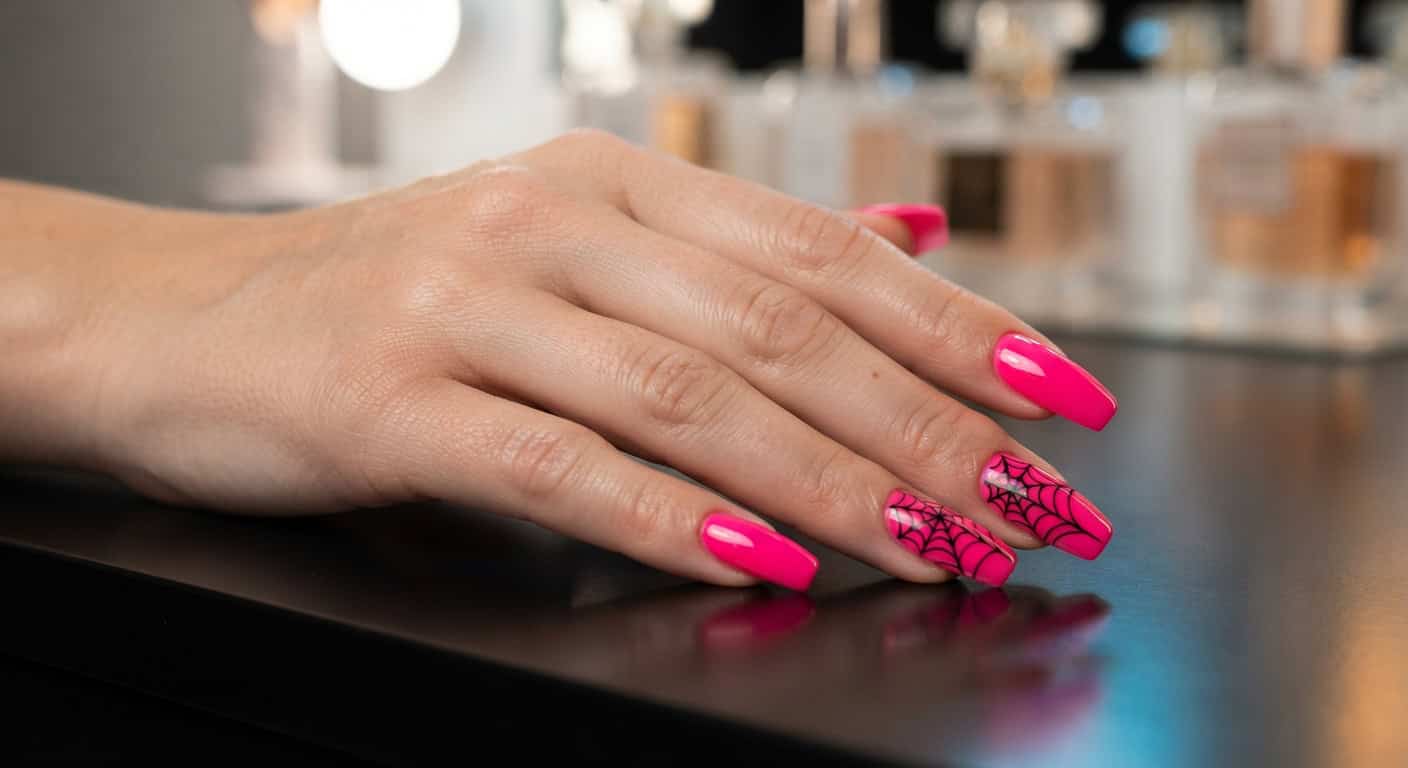 Pink Halloween Nails