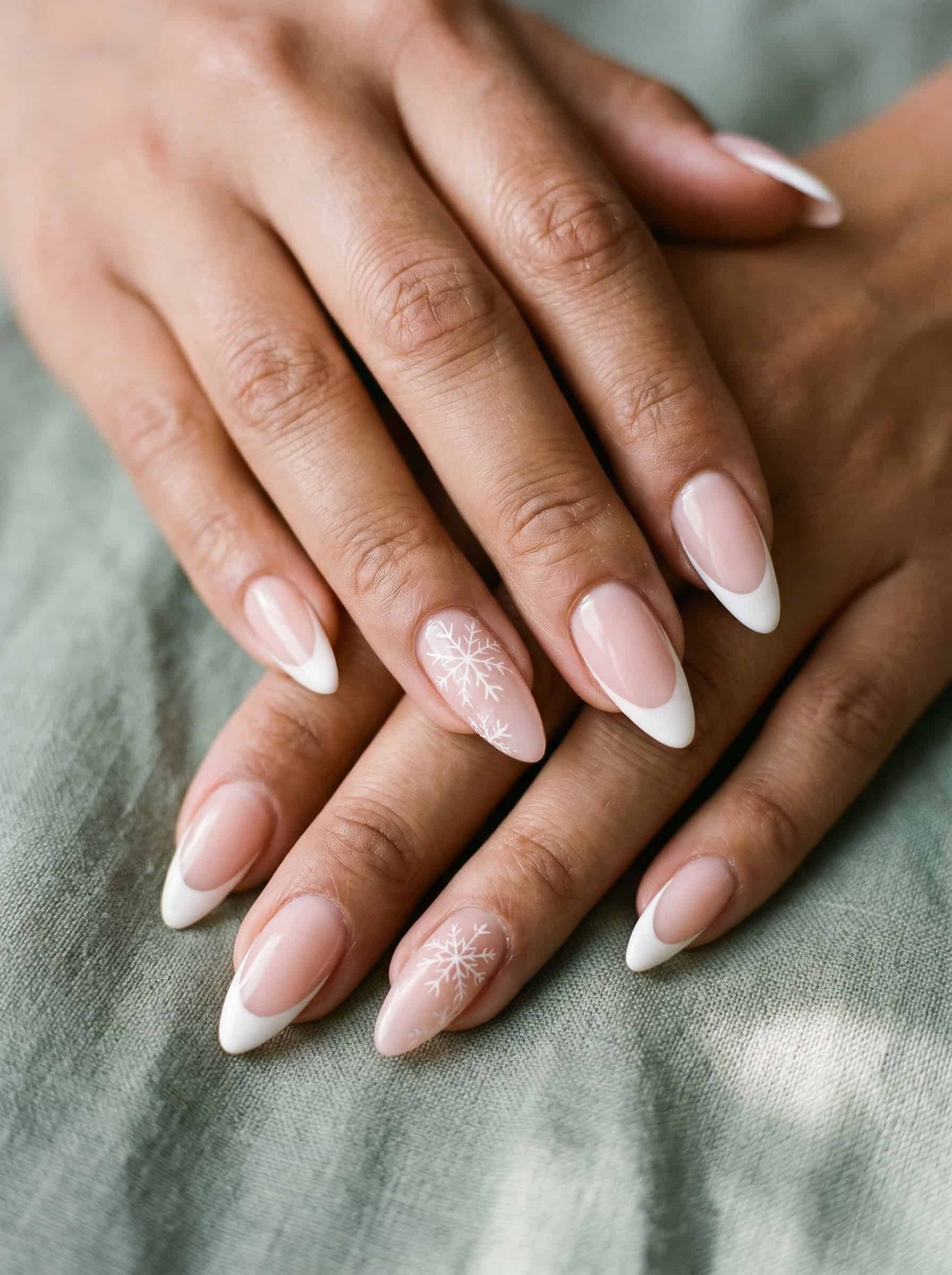 Negative Space Snowflake Nails