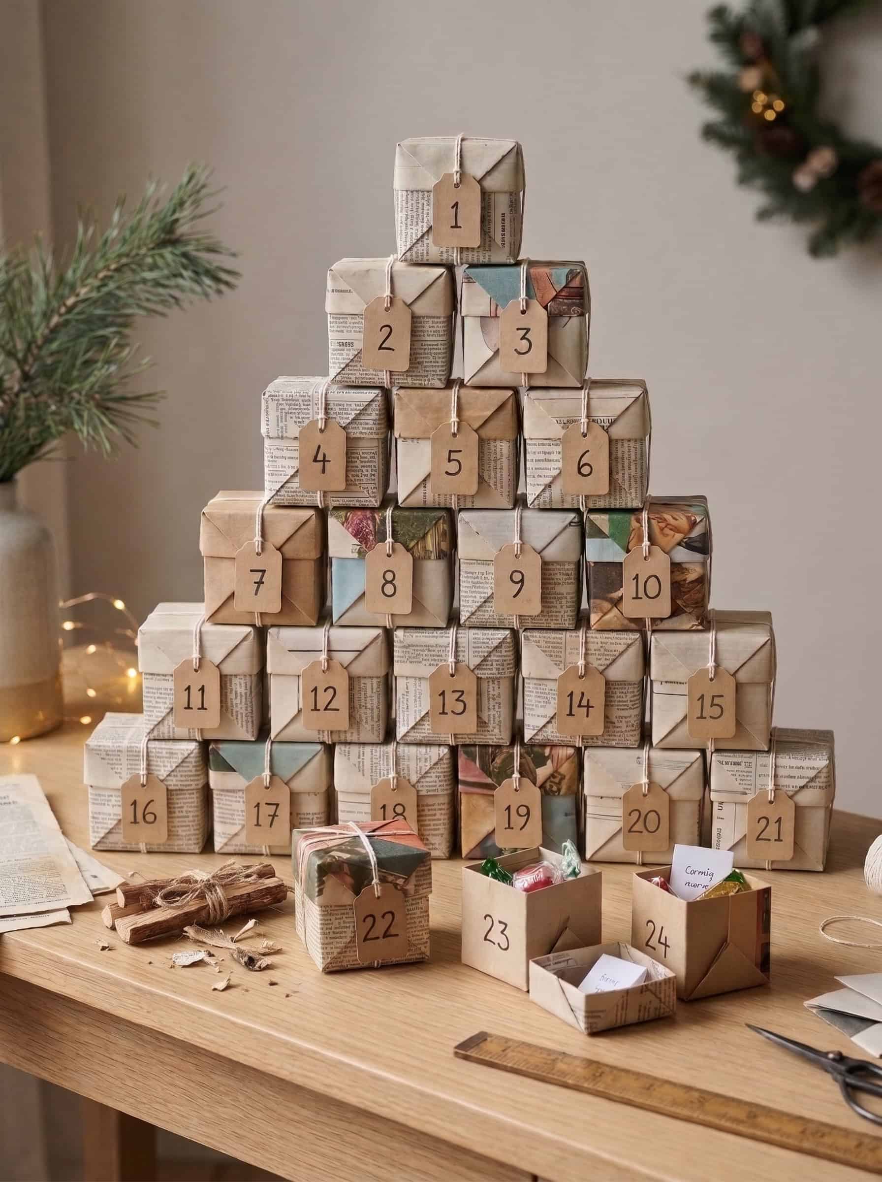 Newspaper Origami Box Calendar