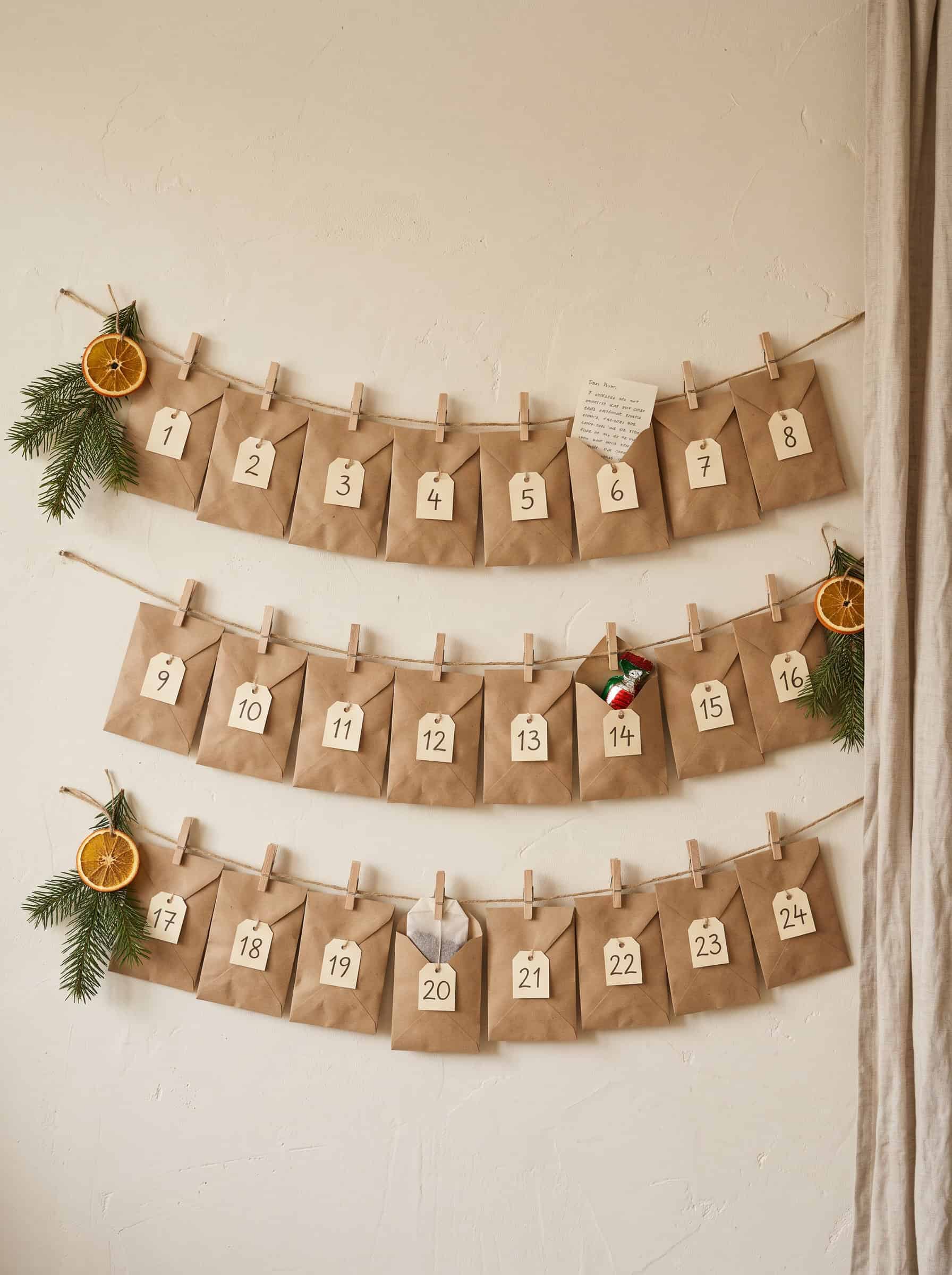 Numbered Kraft Paper Envelope Calendar