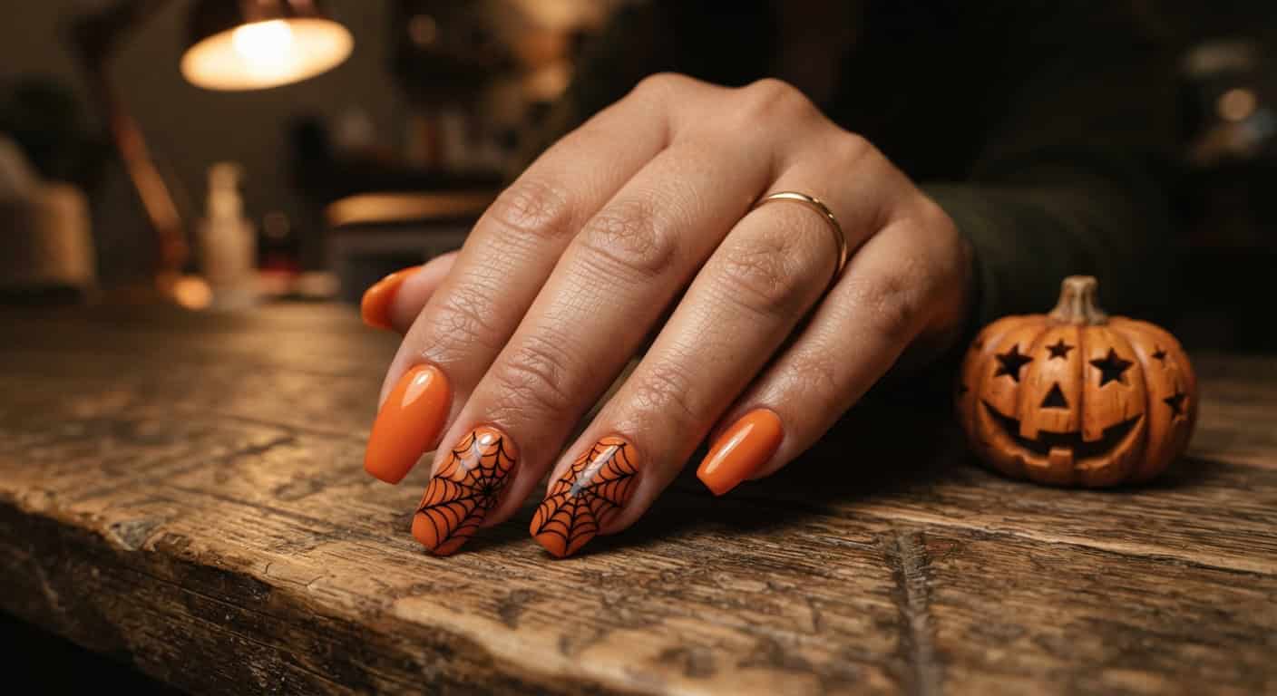 Orange Halloween Nails