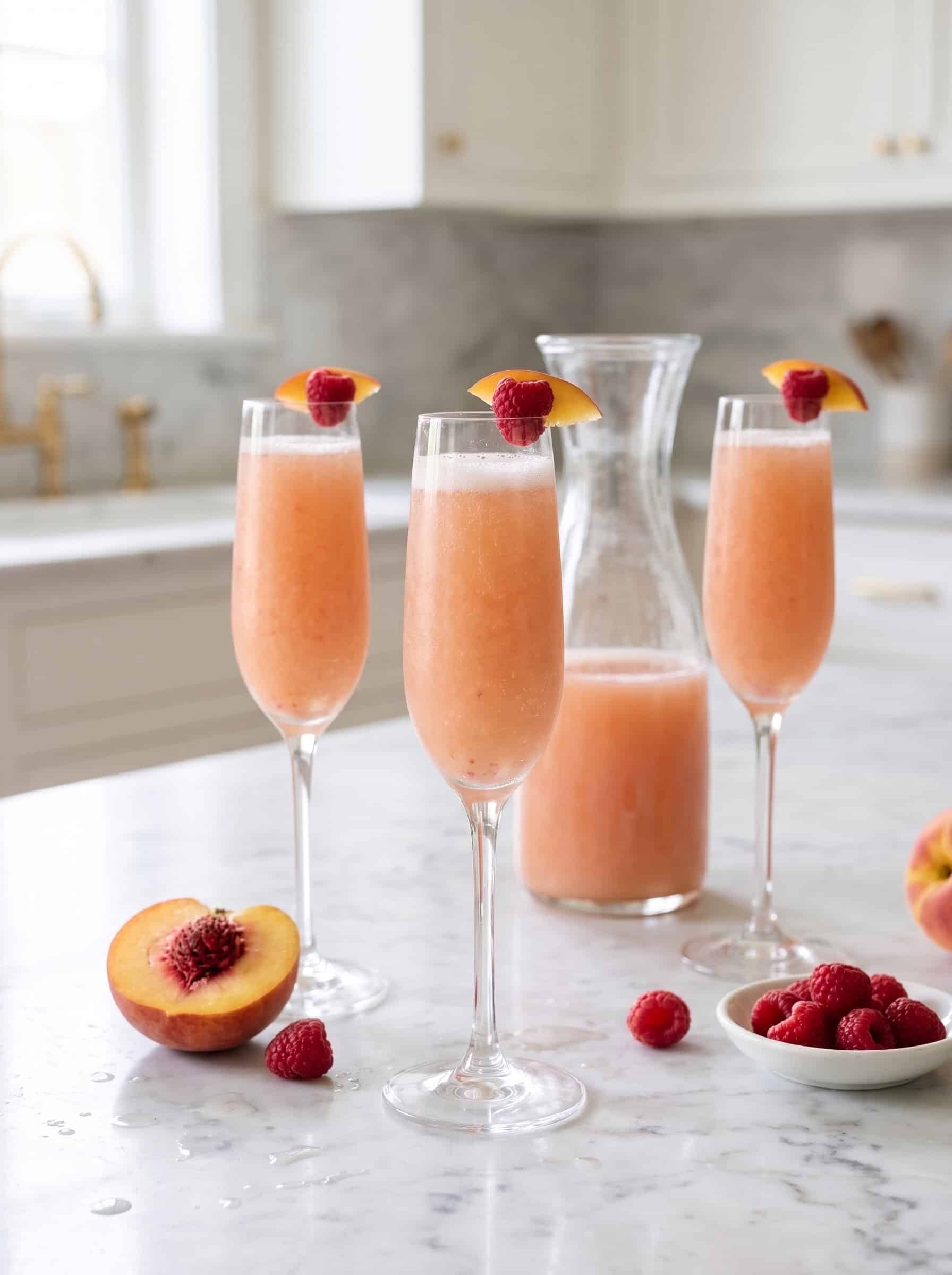 Peach Raspberry Prosecco Bellini
