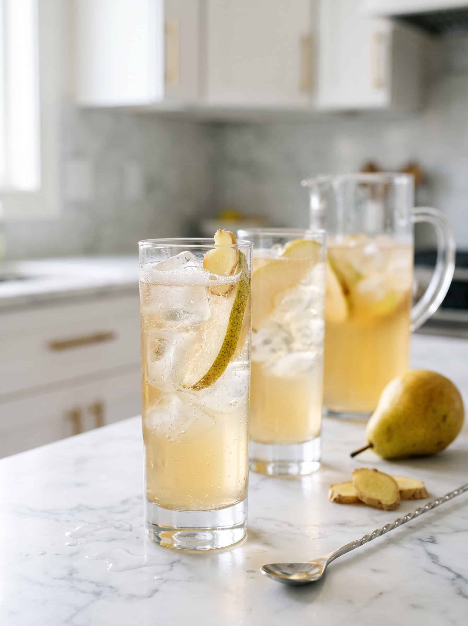 Pear Ginger Gin Fizz
