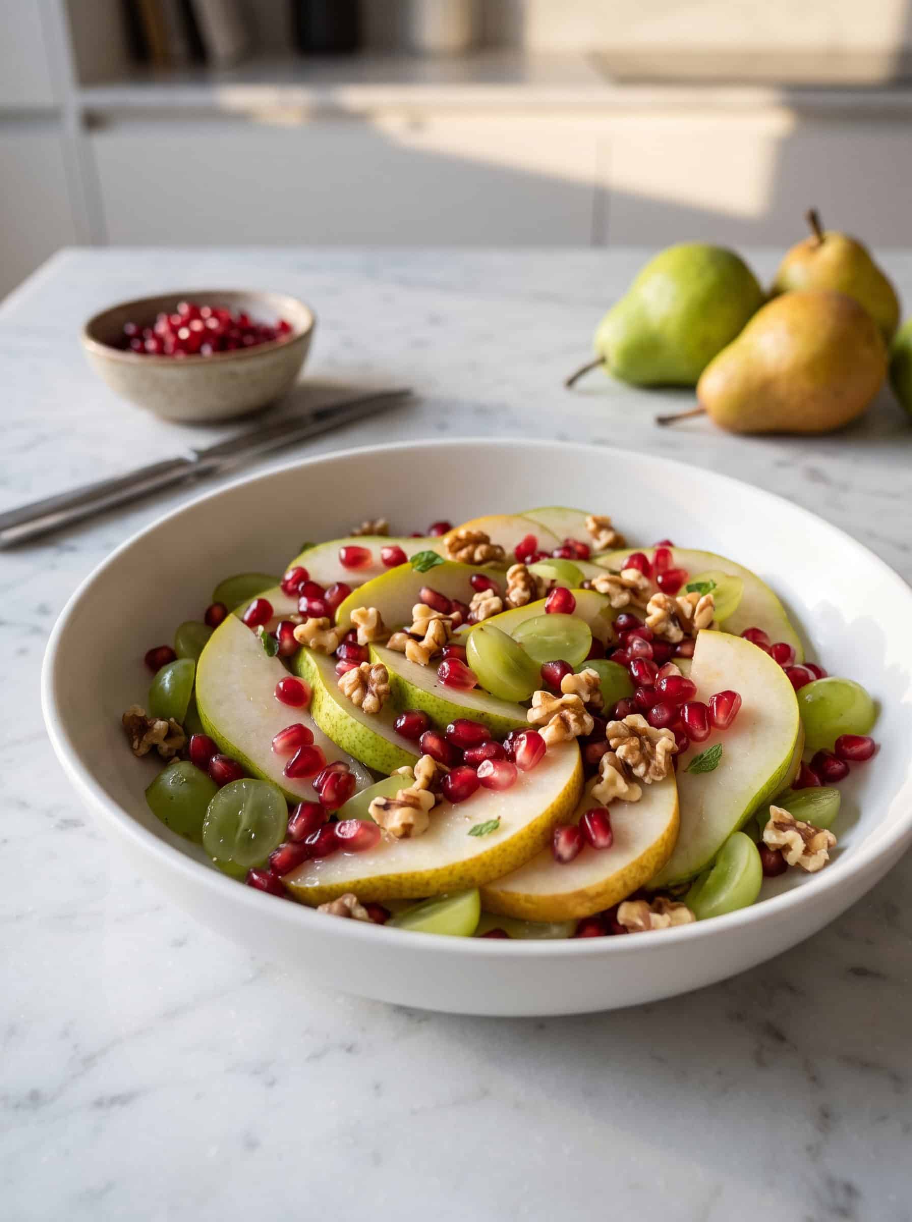 Pear Pomegranate Walnut Salad