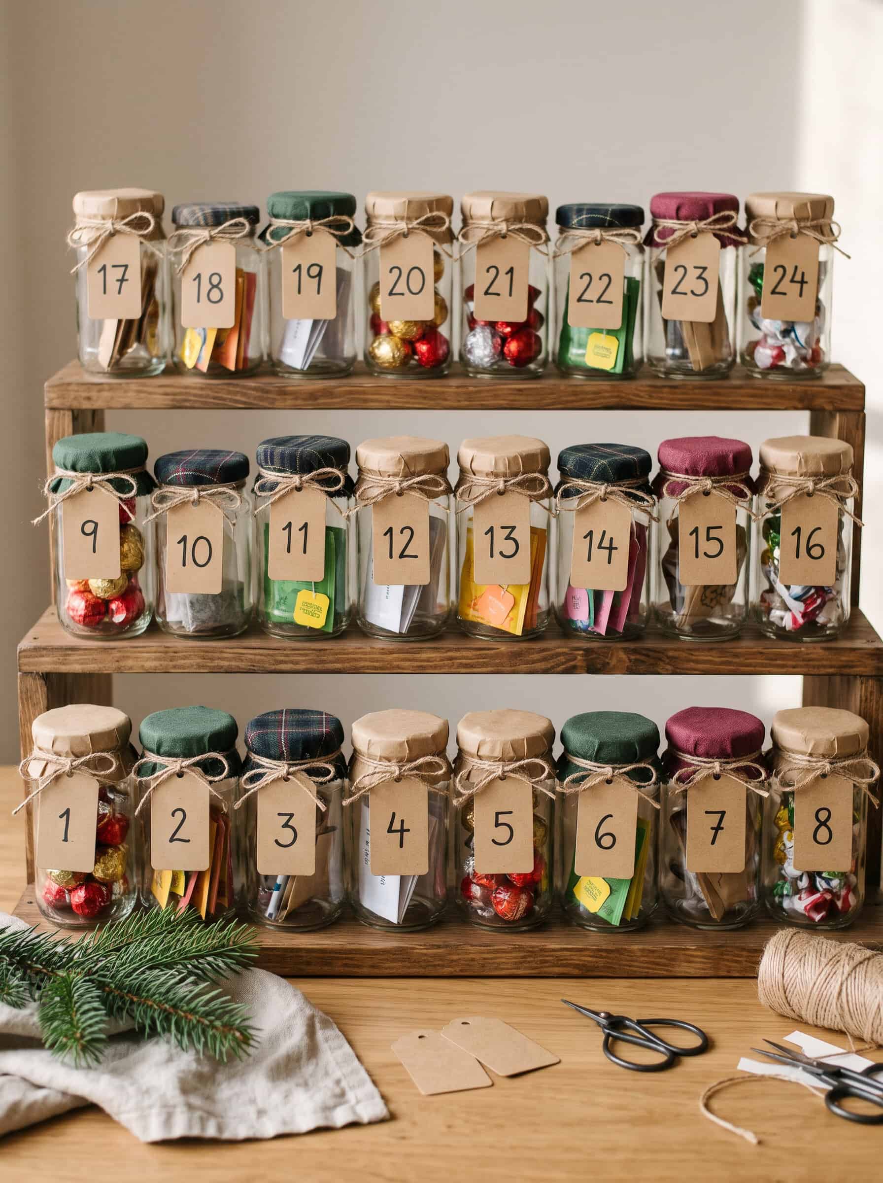 Recycled Jar Advent Calendar