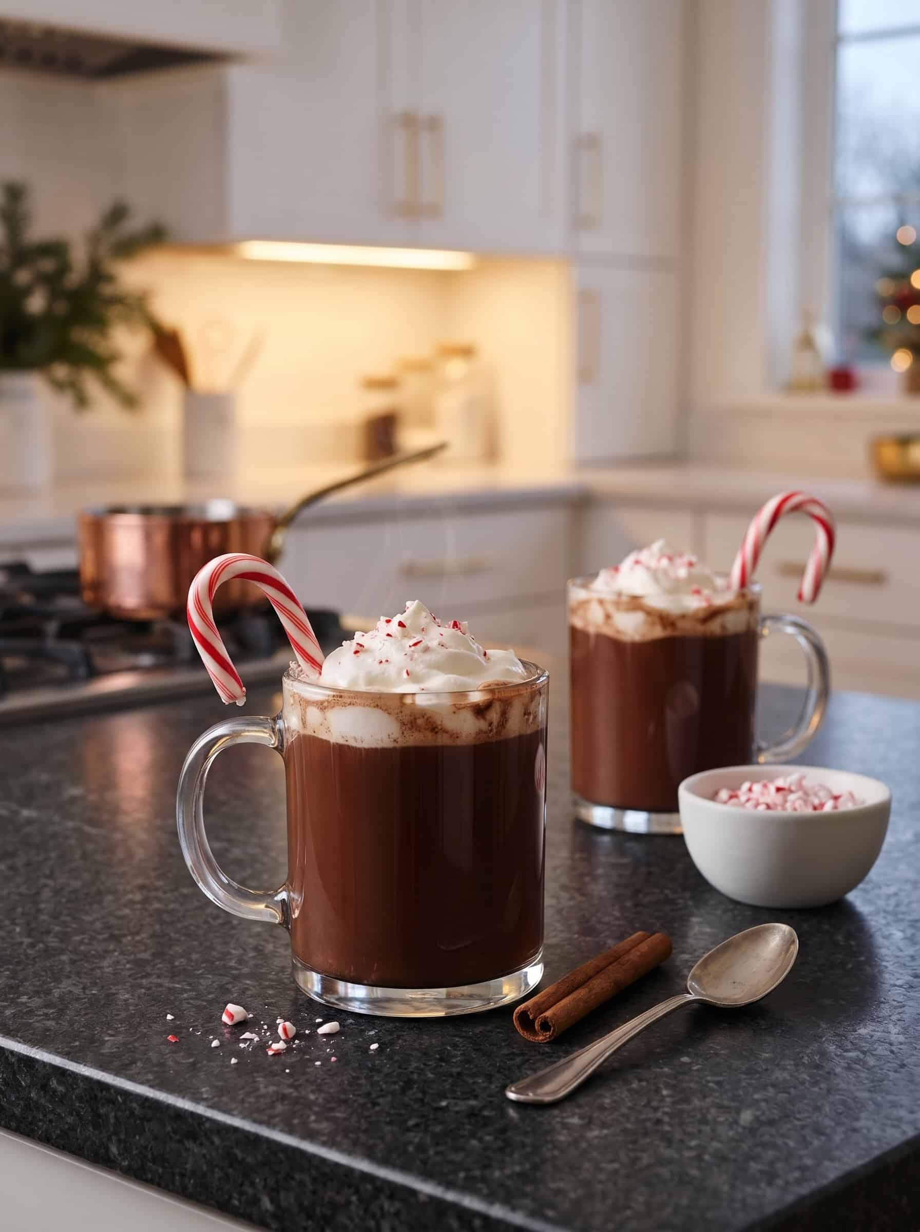 Spiked Peppermint Hot Chocolate
