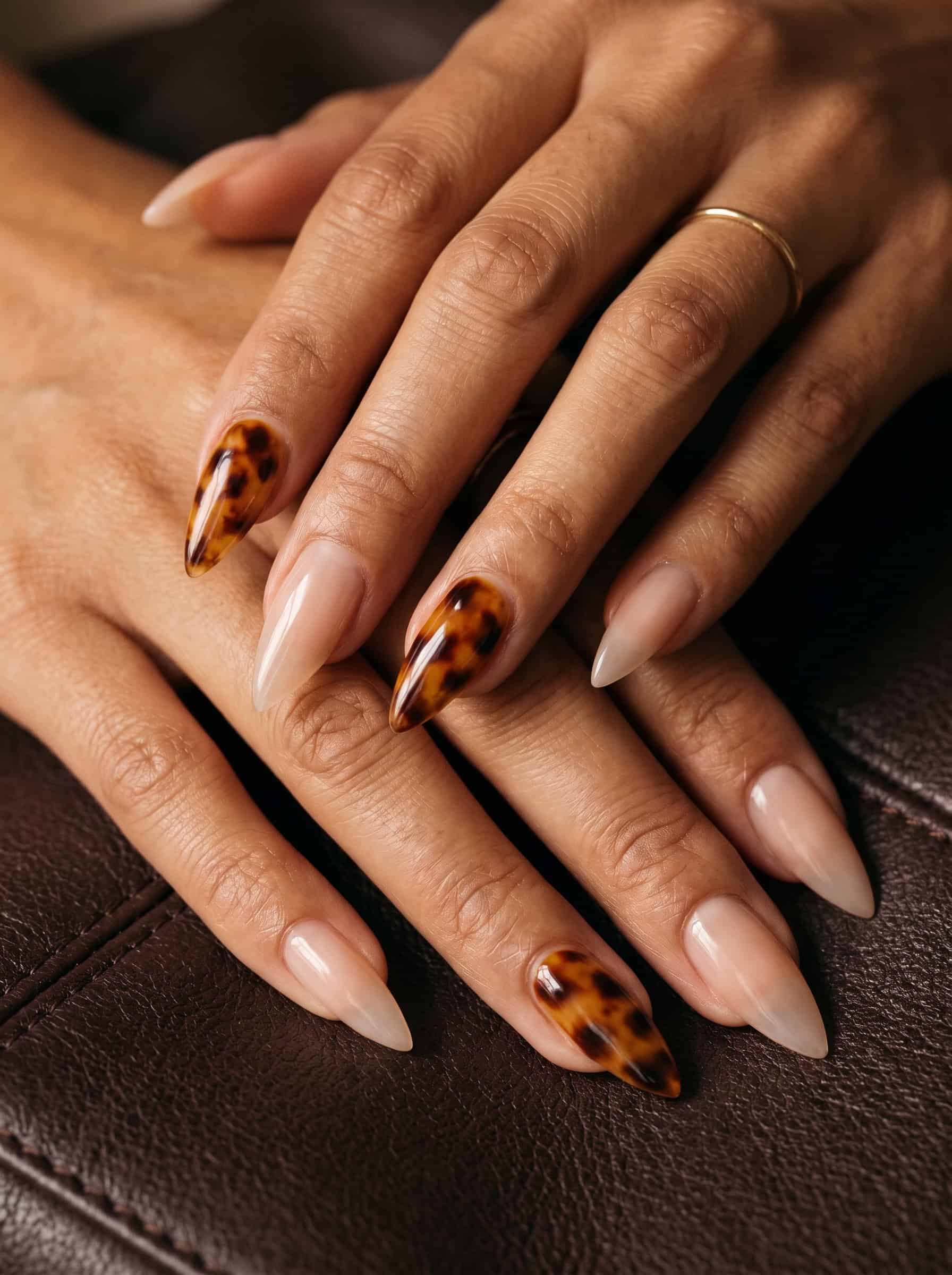Tortoiseshell Accent Nails