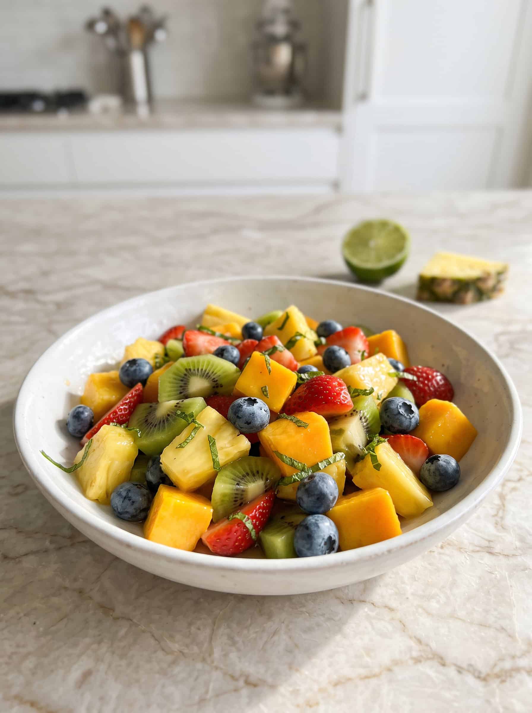 Tropical Fruit Salad With Honey-Lime Dressing