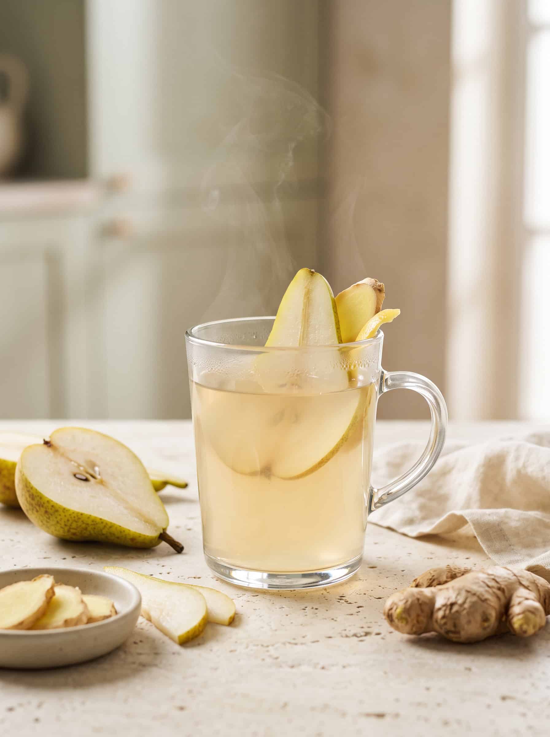 Warm Pear And Ginger Drink